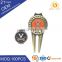 Provide Personalized Customized deluxe automatic metal ball marker golf pitch fork with clip