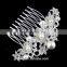 New Flower Bridal Wedding Hair Comb Silver Plated Crystal Hair Accessory