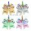 7inch Girl Unicorn Hair Bow Kids Handmade Rainbow Sequin Boutique Hairbands 12styles