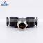 Plastic T-junction Fitting, Black Male Threaded Plastic Tube Fittings Black Threaded Plastic Tee Joint Pipe Tube Pipe Fittings