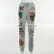 2021 autumn and winter new fashion street trend multi-pattern printing strap thick warm casual pants