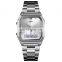 new SKMEI 1612 dual time stainless steel watch analog digital watches for men women