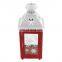 Wholesale red glass metal Christmas decorative lanterns with candles candle lantern holder