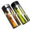 Glass Water Bottle Custom Logo With Stainless Steel Lid