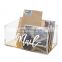 Clear Acrylic Tabletop Storage Box with Brass Mirror Bottom for Cosmetic