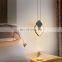 Nordic post-modern style bedroom dining room chandelier iron round bar clothing store led creative chandelier