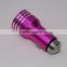 Stripe screw shape dual USB car auto charger with metal alloy material housing hammer car charger