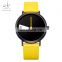 SHENGKE Yellow PU Band Handwatchs Active Sports Watchs Quartz Wristwatchs for Men and Woman K0090L