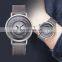 SHENGKE Elegant Men Watch Leather Band Matte Black Watches Japanese Quartz Watches Man Gift K9015G