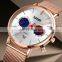 New Arrival Skmei 9231 Luxury Rose Gold Watch Men  Mesh Strap 30 Meters Water Resistant Wholesale Price