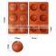 6 Holes Sphere Silicone Bomb Half Circle Baking Mold For Chocolate Cake Jelly Pudding Handmade Soap Round Shape Silicone Mold