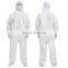 China Factory Direct Supply Disposable Coverall Protection Breathable White Disposable Coverall Jumpsuit