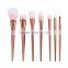 New style metal handle gold makeup brushes 7pcs