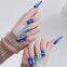 Cross-border European and American spicy chicken sweet and cool hot girl gold metal chain sticking diamond long pointed nail hand-made press on nails SUJB wholesale