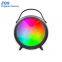 4 Inch 8W Round Table Home Led Flashing Light Wireless Outdoor Super Bass Dj Stage Party Fm Tf Mic Speaker