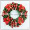 24 inch Decorated Red /Yellow/White Pine Sprinkle PET Wreath With Christmas Oranments