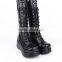 High quality unisex 6cm heel New fashion puleather black Punk Boots/ lolita shoes