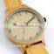 3 hands leather strap WW1346 japan quartz wooden wrist watch
