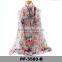 Indian Silk Scarf Cheap Neck Scarf Hijab Wild Fashion Floral Voile Scarf For Young Ladies