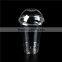 700ml PET and PP transparent disposable plastic cups with dome and flat lids