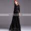 V2-MN Cocktail Dress 2016 New Arrival Black Sophisticated Embroidery Sequin Maxi Dress