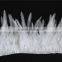 Bleached Pattern White Rooster Tail Feather Trim Ribbon For Wedding Dress Accessories