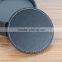 High grade European style black leather round drink coaster set
