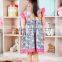Wholesale boutique baby girl tank cotton dresses with floral print