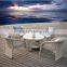 Cheap modern design glass tea table rattan chairs furniture