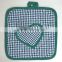 printed cotton pot holder heart shape decorated oven mit for promotion and kitchen