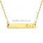 925 sterling silver letter rose gold bar necklace