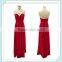 Lady's poly georgette long red evening dress