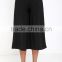 Hot Selling New Fashion Woven Fabric High Waist Wide Leg Mid Length Black Culottes Pants For Women