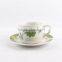 Beautiful porcelain tableware tea cup and saucer for wedding