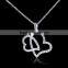 Fashion Romence Designs 18k Italian Gold Jewelry Double Heart Pendant Necklace