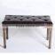 upholstered living room and bedroom long colorful fabric leather wood ottoman stool bench