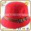 Wholesale women fedora dressy hats church style brown and red felt hat                        
                                                                                Supplier's Choice