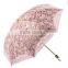 Structurein princess folding anti-uv black lace mushroom sunshade umbrella