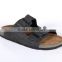 Leather upper wooden cork sole slipper for men men's cork shoes wholesale