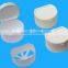 good quality plastic denture boxes with soak net/basket/retainer boxes/teeth storage boxes with soak net/basket