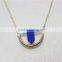 Newest Gold Pipe w/ White& Turquoise Seed Bead Royal Blue Bead Pendant Triple Necklace2016 Fashion Style Wholesale