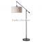 2017 hotel decorative flexible arm floor lamp with brown linen shade good for inn decor high end