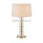 Best selling decorative table lamp made in china royal luxury crystal table lamp with fabric shades