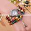 Fashion vintage wood handmade beaded watches with leaf pendant