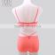 Wholesale ladies sexy comfortable breathable orange floral lace push up bust and bikini mature underwear set
