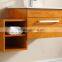 1051Small oak bathroom cabinet with side lattice and shelves
