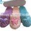 Lady Customized Butteryfly Soft Fleece Winter Warm TPR Plush Slippers