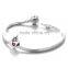 X348 New Design 925 Solid Royal Love Charm, Red Zircon Pave Heart Crown Adjustable Bead,Charm Making for European Bracelet