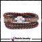 PU Leather Rope Bracelet with Shamballa Magnetic Clasp