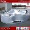 Hot Sale Corner Massage Bathtub Indoor Glass Whirlpool Bathtub with tv